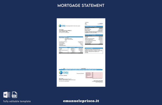 stile verificato Modello Word e modello PDF di dichiarazione dei mutui della Jap